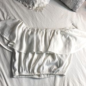 White off the shoulder crop top